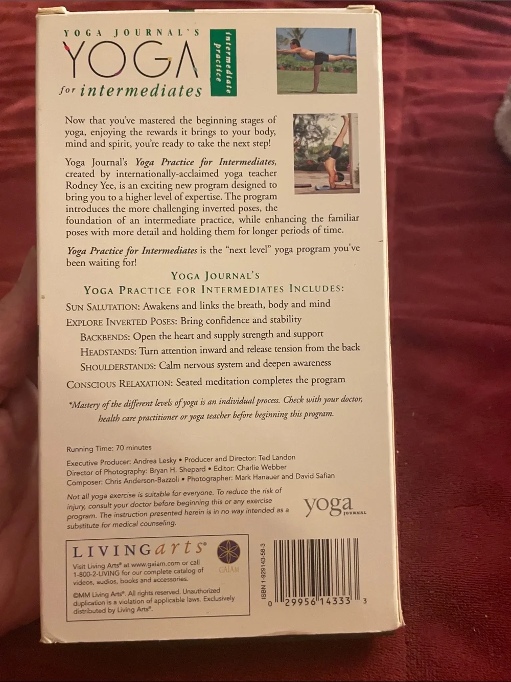 Yoga Journal's YOGA for Intermediates VHS with Rodney Yee - White & Teal